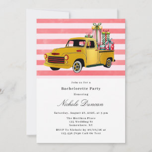 Invitation Noël Vintage Camion Bachelorte fête