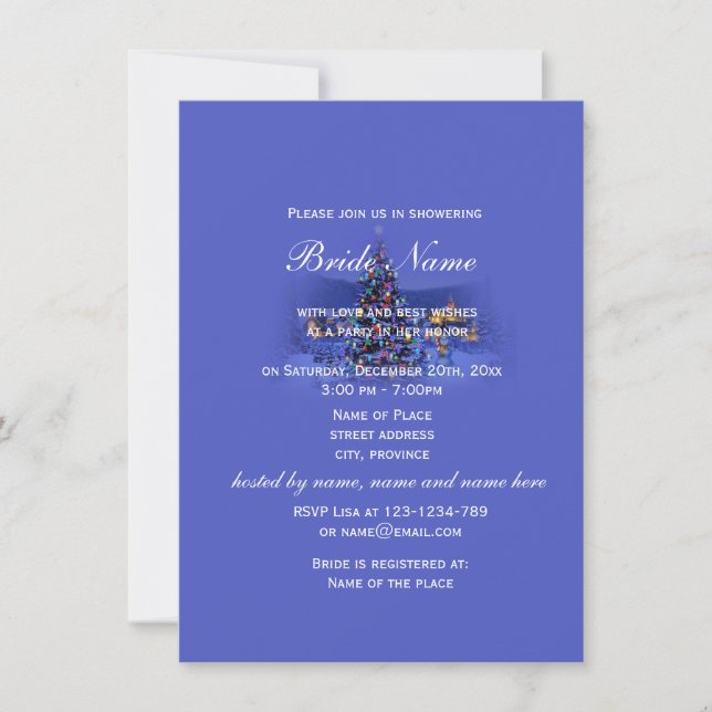 Invitation Noël vintage, fête de la douche nuptiale (Devant)