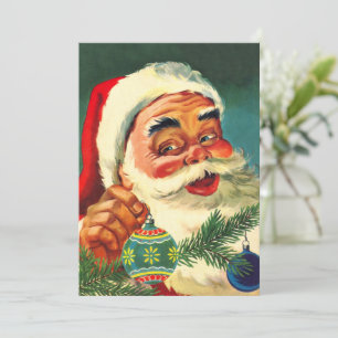 Invitation Noël Vintage, Jolly Retro 50's Père Noël