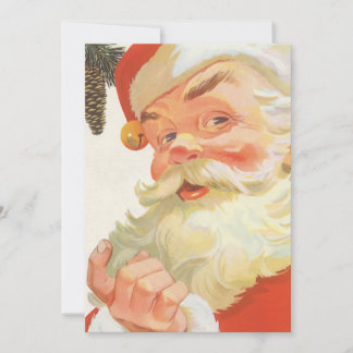 Invitation Noël vintage, joyeux Père Noël avec un secret