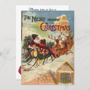 Invitation Noël Vintage, La Nuit Avant Noël