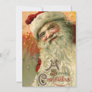 Invitation Noël Vintage, Portrait victorien du Père Noël