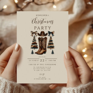 Invitation Noël Western Cowgirl Bow