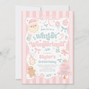 Invitation Noël Wonderland Coquette Arc Anniversaire