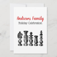 Noël Xmas - Pièces de Jeu d'Échecs Art Vintage