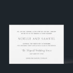 Invitation Noelle Elegant Wedding<br><div class="desc">Elégante invitation de mariage avec un design simple et minimal avec vos détails d'événement dans le serif traditionnel et les polices de script élégantes.</div>