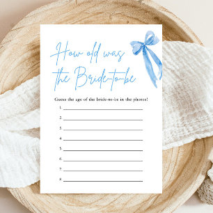 Invitation Nœud Bleu Quel âge avait la mariée Jeu de Baby Sho