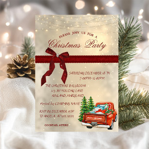 Invitation Noeud Camion Rouge, Fête de Noël d'entreprise