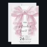 Invitation Nœud Cascade À Fronce Rose Élégant Sweet 16 Party<br><div class="desc">Personnalisez ceci pour n'importe quel événement.</div>