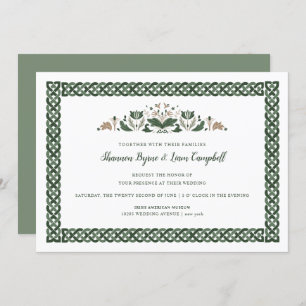 Invitation noeud celtique   Floral moderne Mariage irlandais