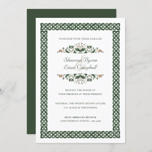 Invitation noeud celtique   Floral moderne Mariage irlandais