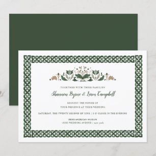 Invitation noeud celtique   Floral moderne Mariage irlandais