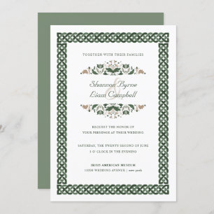 Invitation noeud celtique   Floral moderne Mariage irlandais