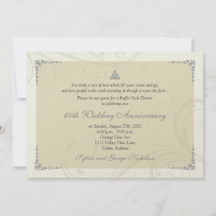 Invitation Nœud d'amour celtique en diamant pour anniversaire