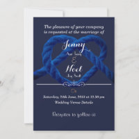 Noeud d'amour personnalisé bleu marine et blanc po