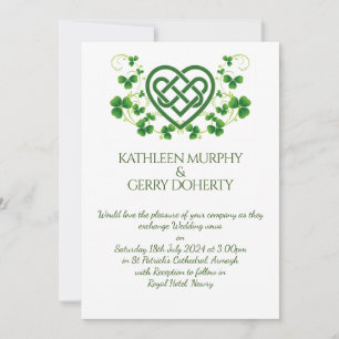 Invitation Noeud d'amour traditionnel irlandais celtique et S