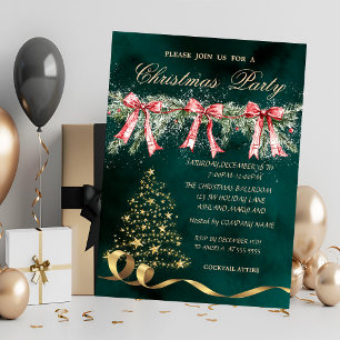 Invitation Noeud de branche de sapin de Noël,Vert Fête de Noë
