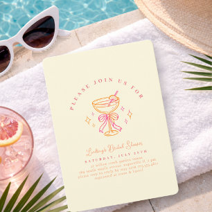 Invitation Nœud de salle de bain de mariage Cocktail Rose Jau
