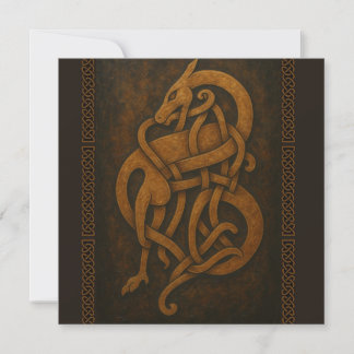 Invitation Nœud de serpent en vieux norrois avec bordure celt