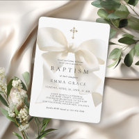 Nœud élégant ivoire pour baptême de fille