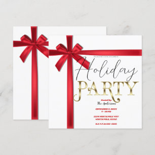 Invitation Nœud en ruban de satin rouge pour la fête de Noël