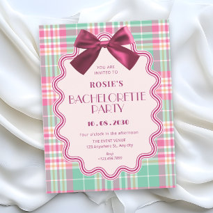 Invitation Nœud magenta et enterrement de vie de jeune fille