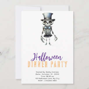 Invitation Nœud Papillon Chapeau Haut-de-Forme Soirée d'Hallo