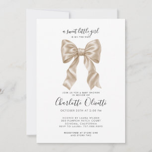 Invitation Nœud Papillon Mignon Fête Prénatale Champagne Sati