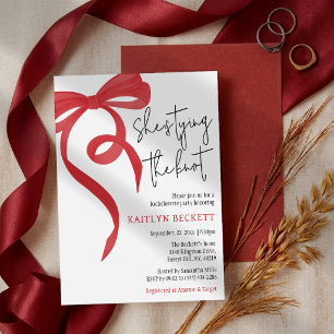 Invitation Noeud Papillon Rouge Coquette Demoiselle d'Honneur