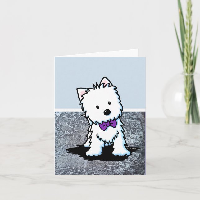 Invitation Nœud papillon Westie KiniArt (Devant)