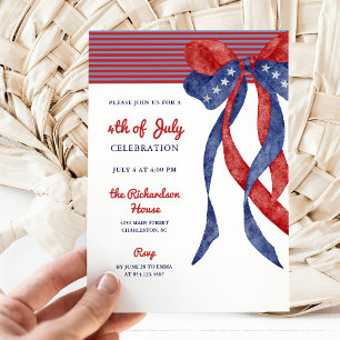 Invitation Nœud patriotique Fête du 4 juillet