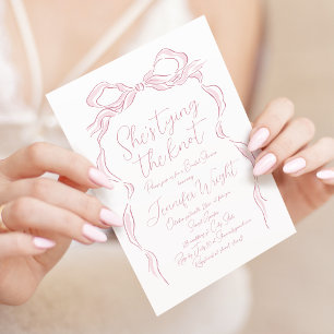 Invitation Nœud Rose Elle Attache le Nœud Enterrement de Vie