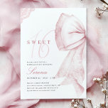 Invitation Nœud Rose Pâle Anniversaire Sweet 16<br><div class="desc">Voici l'invitation Nœud Rose Pâle Anniversaire Sweet 16
Cette invitation élégante présente un charmant nœud rose pâle et un ruban de dentelle rustique.</div>