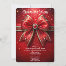 Noeud Rouge avec Perles et Bijoux Fête de Noël
