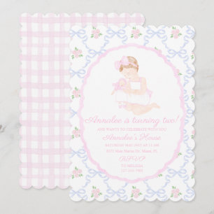 Invitation Nœuds roses Dolly et moi Grandmillennial chic