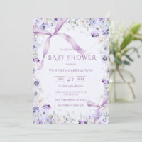 Nœuds Violets & Fleurs Élégant Bébé