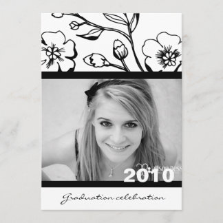 Invitation noir 311-Graduation luxuriant et blanc