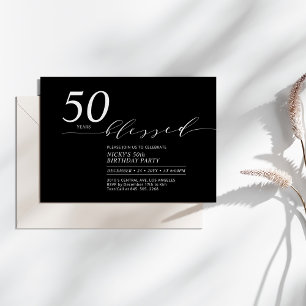 Invitation Noir & Blanc 50 Ans Amoureux 50e Anniversaire Fê