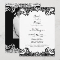 Noir & Blanc dentelle élégant mariage