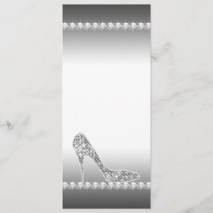 Invitation Noir Blanc Diamant Haut talon Chaussure Anniversai