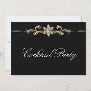 Invitation Noir Blanc Diamant Noir Blanc Soirée Cocktail