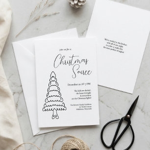 Invitation Noir blanc élégant minimaliste moderne Noël