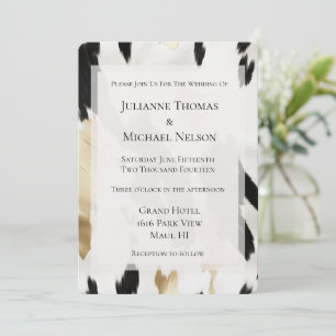 Invitation Noir Blanc Glam Cachet Mariage du sud-ouest