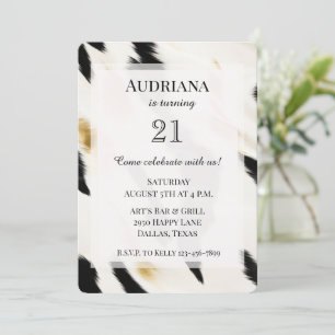 Invitation Noir Blanc Glam Or Vachette Occidentale Anniversai