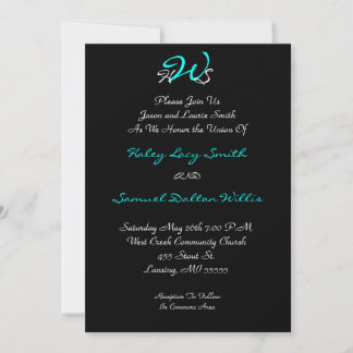 Invitation noir/blanc Mariage Monogramme