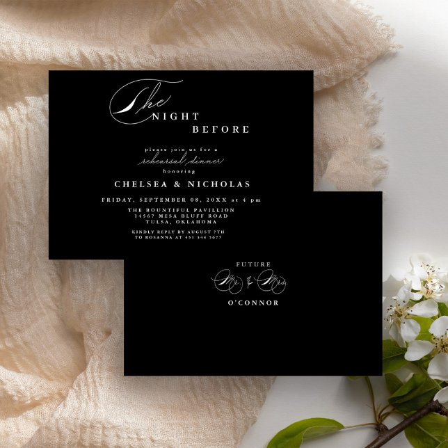 Invitation Noir/Blanc Moderne Avant Le Dîner De La Répétition (Créateur téléchargé)