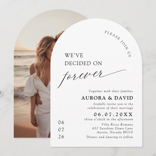 Invitation Noir & Blanc Nous avons décidé de Mariage pour tou (Devant / Derrière)