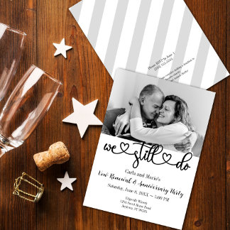 Invitation Noir & Blanc Nous faisons toujours Renouvellement