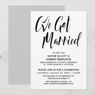 Invitation Noir & Blanc Nous sommes mariés Typographie Fête