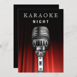 Invitation Noir classique 30e anniversaire Karaoke soirée de 